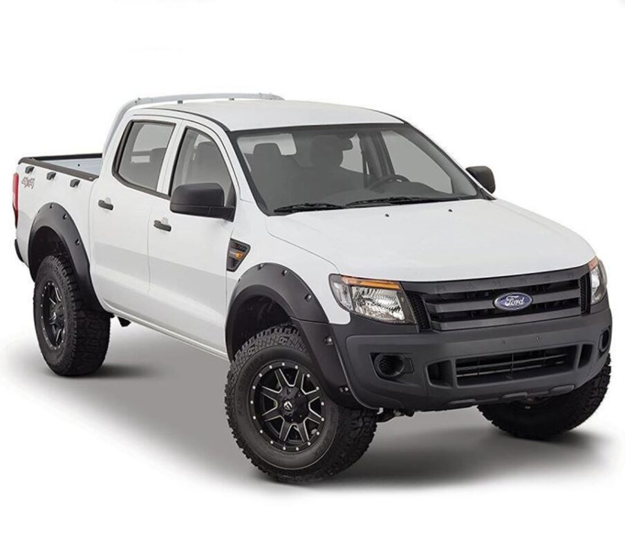 4x Universal Fender Flares Flexible Wide Body Kit For Ford Ranger – 35x4.3 Inch Black PP Polyurethane