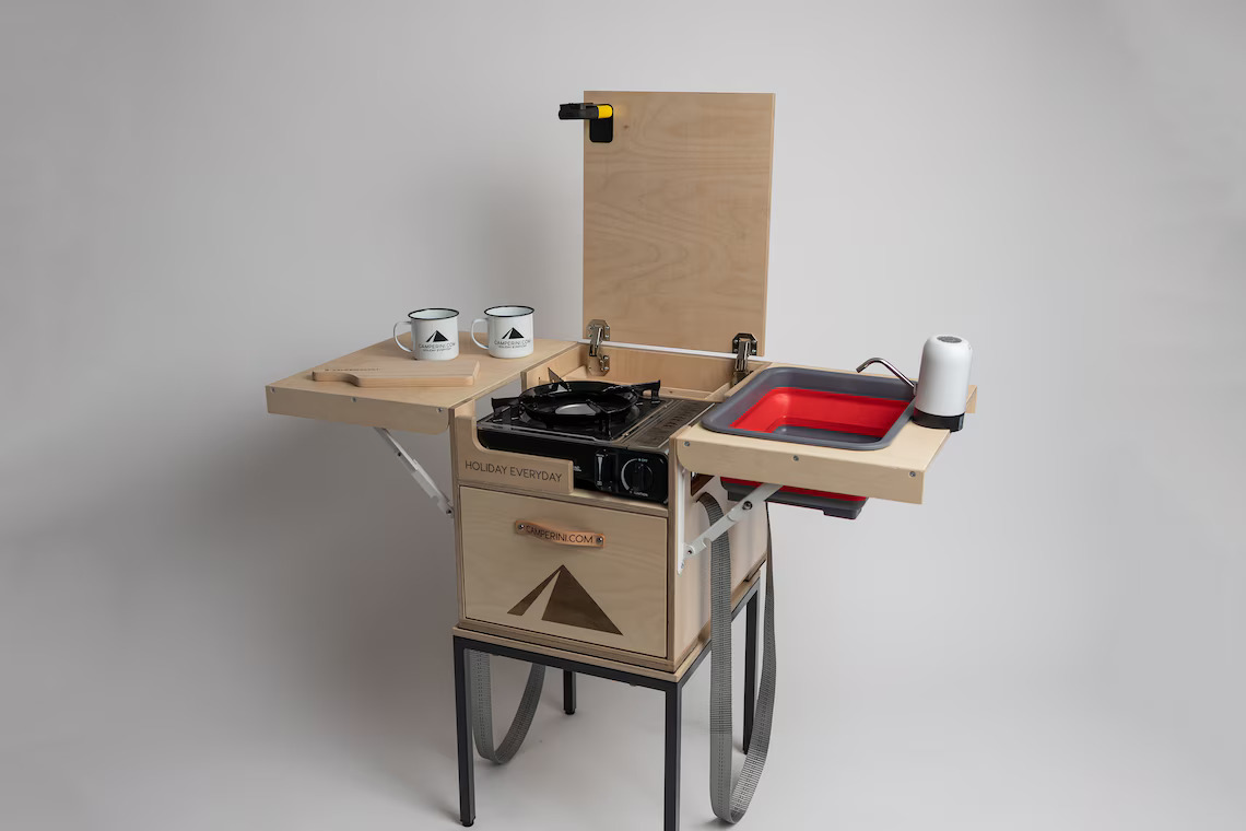 YZNAHRE Campingkeuken campingkast met aluminium frame, outdoor camping